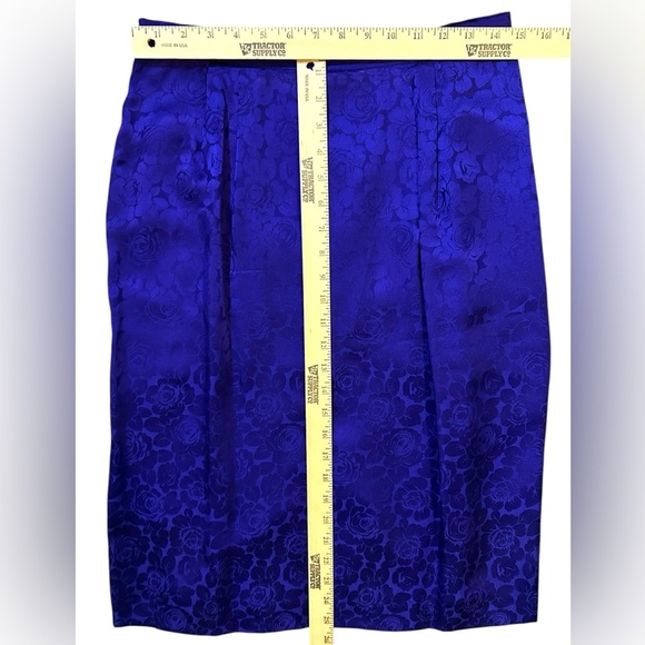 EXCELLENT Vintage Adrianna Papell Silk 2Piece Suit Blazer Skirt Stripe Floral 12 - Picture 12 of 13